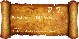 Porubszki Tünde névjegykártya